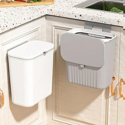Lixeira Suspensa Modern House™ com Tampa Deslizante Cozinha e Banheiro / Praticidade e Higiene para Sua Cozinha!