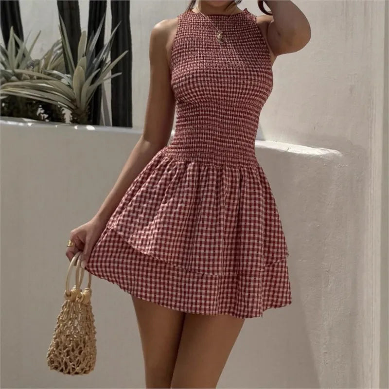 Vestido Bellamy™ com Corpo em Lastex e Saia em Camadas