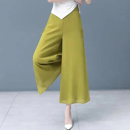 Calça Saia Palazzo™ com Dupla Camada em Chiffon / Desfile Exalando o Máximo de Beleza e Glamour!