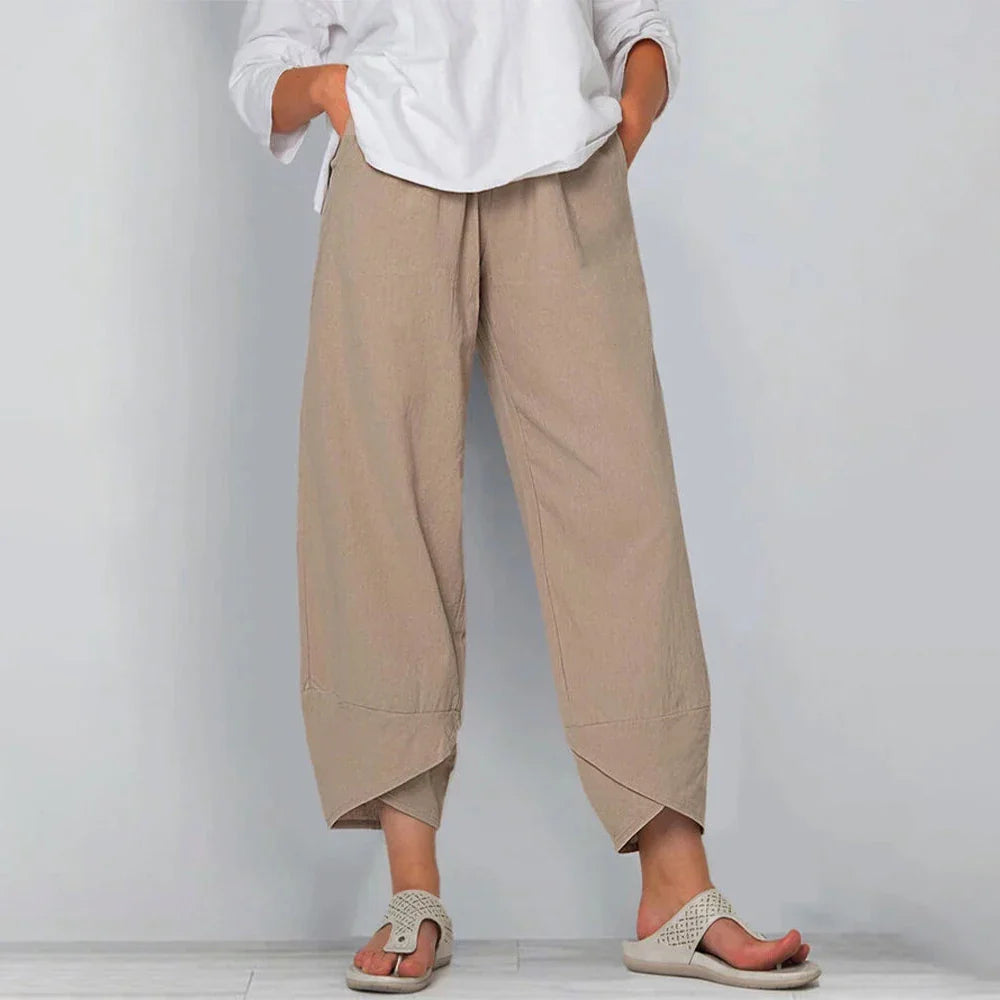 Calça Mireva™ em Linho de Algodão com Caimento Leve