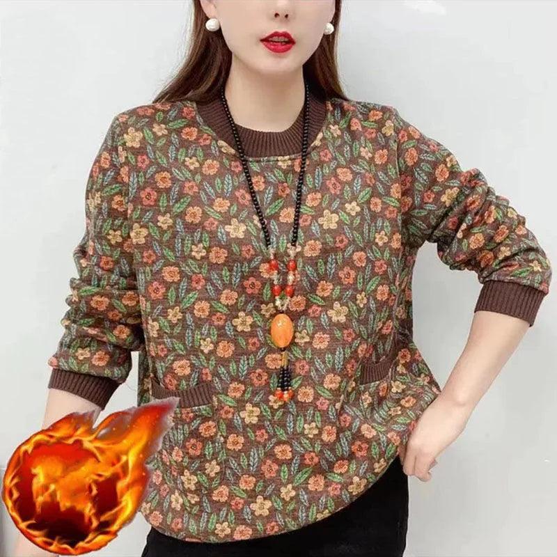 Moletom Floral Margarida Velvet™ / Toque Aveludado e Estilo Quentinho para Todas as Ocasiões!