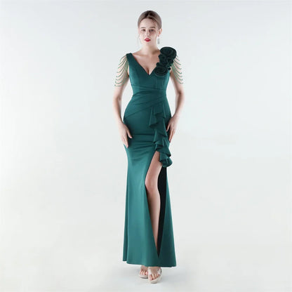 Vestido Aurielle™ com Ombro Decorado e Acabamento Premium