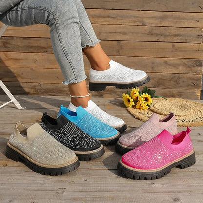 Tênis Brilho Urbano™ Slip-On com Plataforma Tratorada