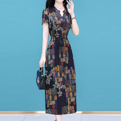 Vestido Mosaico Encantado™ com Caimento Soltinho Encantador /  Estampa Artística para um Estilo Incomparável!