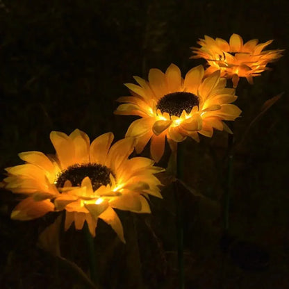 Kit com 3 Luminárias de Girassol Modern Lar™ Movidas a Energia Solar / Iluminação Encantadora e Sustentável para Seu Jardim!