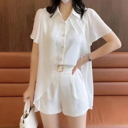 Conjunto Sofisticado Celeste™  em Chiffon de Seda / Com Toque Suave e Elegância Atemporal para o Dia a Dia!