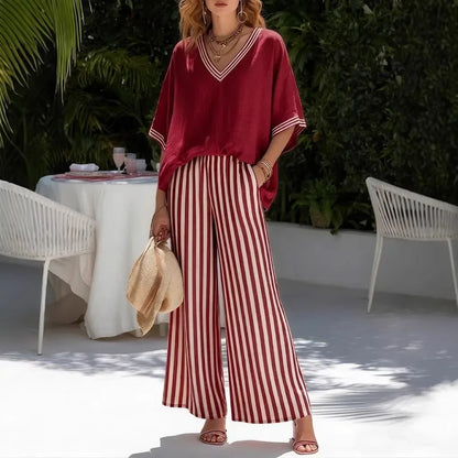 Conjunto Calenne™ em Linho de Algodão com Contraste Elegante