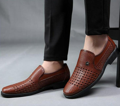 Sapato Social Imperium™ em Couro Texturizado Estilo Pele de Cobra  / Luxo e Conforto para Homens de Sucesso!