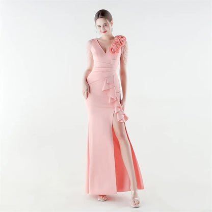 Vestido Aurielle™ com Ombro Decorado e Acabamento Premium