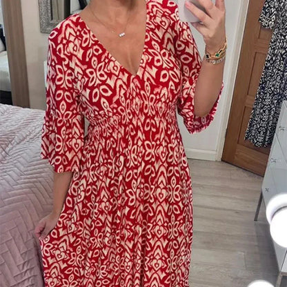 [COMPRE 2 E LEVE 3]  Vestido Harmonia Tropical™ com Estampa Boho e Tecido Leve / Um Toque de Cor e Liberdade para seu Dia!
