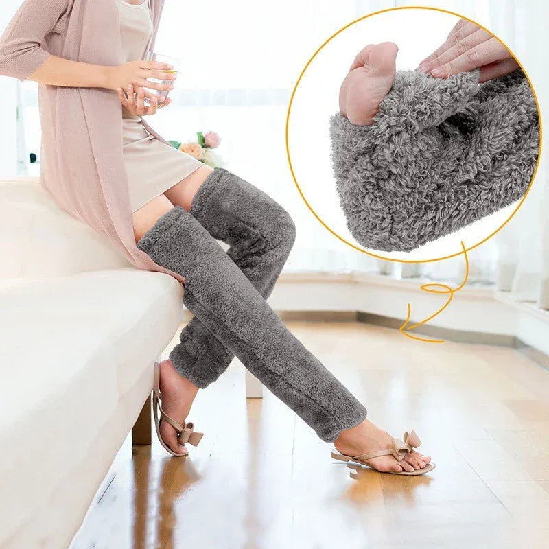 [COMPRE 2 E LEVE 3] Meias Longas Veloura™ em Tecido Felpudo Estilo Pantufa Ultra Macias