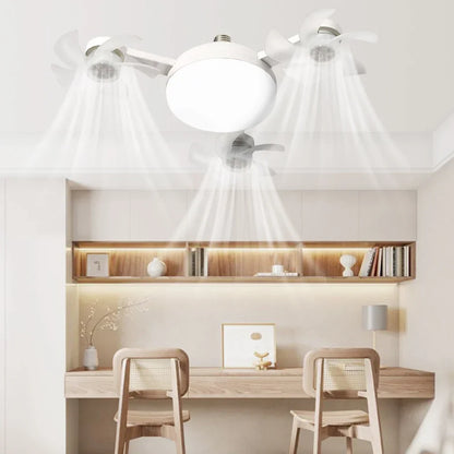Lâmpada Ventilador de Teto Modern Lar™ com 4 Hélices e Controle Remoto / Ventilação Eficiente e Iluminação Elegante para Qualquer Ambiente!