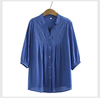 Camisa Feminina Julie™ com Manga 3/4 e Detalhe Renda -  Conforto, Elegância e Versatilidade para Todas as Ocasiões!