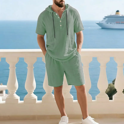 Conjunto Portofino Coast™ Em Linho de Algodão com Capuz Moderno