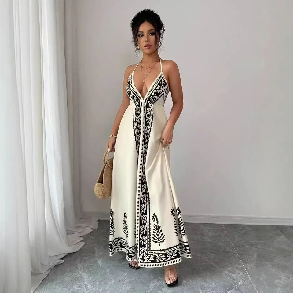 Vestido Bellamara™ com Caimento Amplo e Estética Mediterrânea