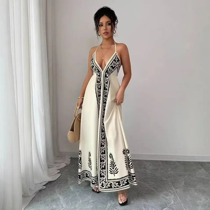 Vestido Bellamara™ com Caimento Amplo e Estética Mediterrânea