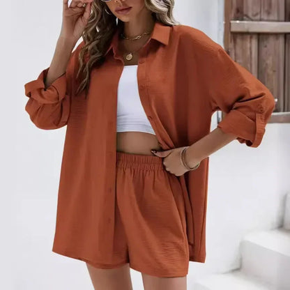 Conjunto Alma™ com Camisa e Shorts em Algodão Texturizado