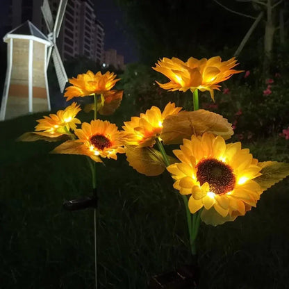 Kit com 3 Luminárias de Girassol Modern Lar™ Movidas a Energia Solar / Iluminação Encantadora e Sustentável para Seu Jardim!