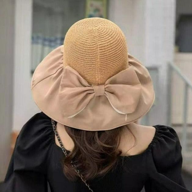 (Promoção Compre 1 Leve 2) Chapéu Clarita™ UV Dobrável com Laço / Proteja-se do Calor Mais Intenso com Muito Charme e Elegância!