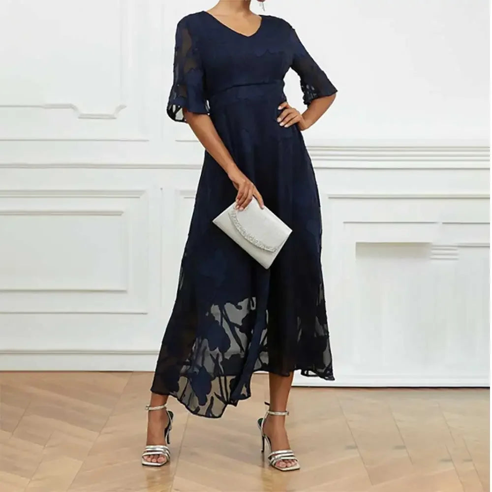 Vestido Celira™ com Design Floral Sofisticado