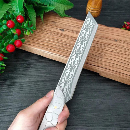 (Promoção: Compre 1, Leve 2)  Faca Longa com Lamina Japonesa Muzan™ / Precisão Artística e Elegância Milenar para os Melhores Cortes!
