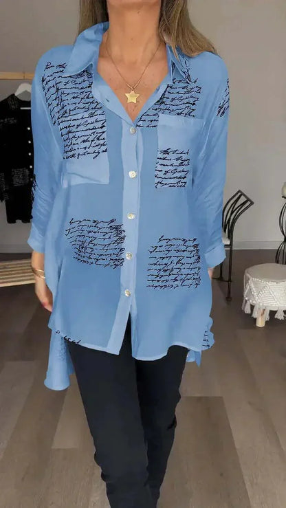 Camisa Poema de Seda™ com Detalhes Elegantes / Caimento Perfeito e Detalhes Únicos para um Estilo Sofisticado!