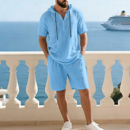 Conjunto Portofino Coast™ Em Linho de Algodão com Capuz Moderno