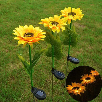 Kit com 3 Luminárias de Girassol Modern Lar™ Movidas a Energia Solar / Iluminação Encantadora e Sustentável para Seu Jardim!