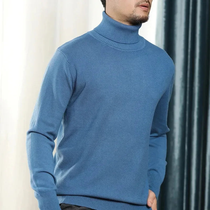 Suéter Gola Alta Monaco™ em Cashmere  / Elegância Sutil Para Homens de de Verdade!