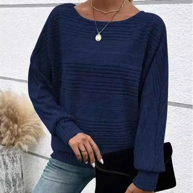 Blusa Mirevna™ Em Tricô Texturizado Com Decote Delicado