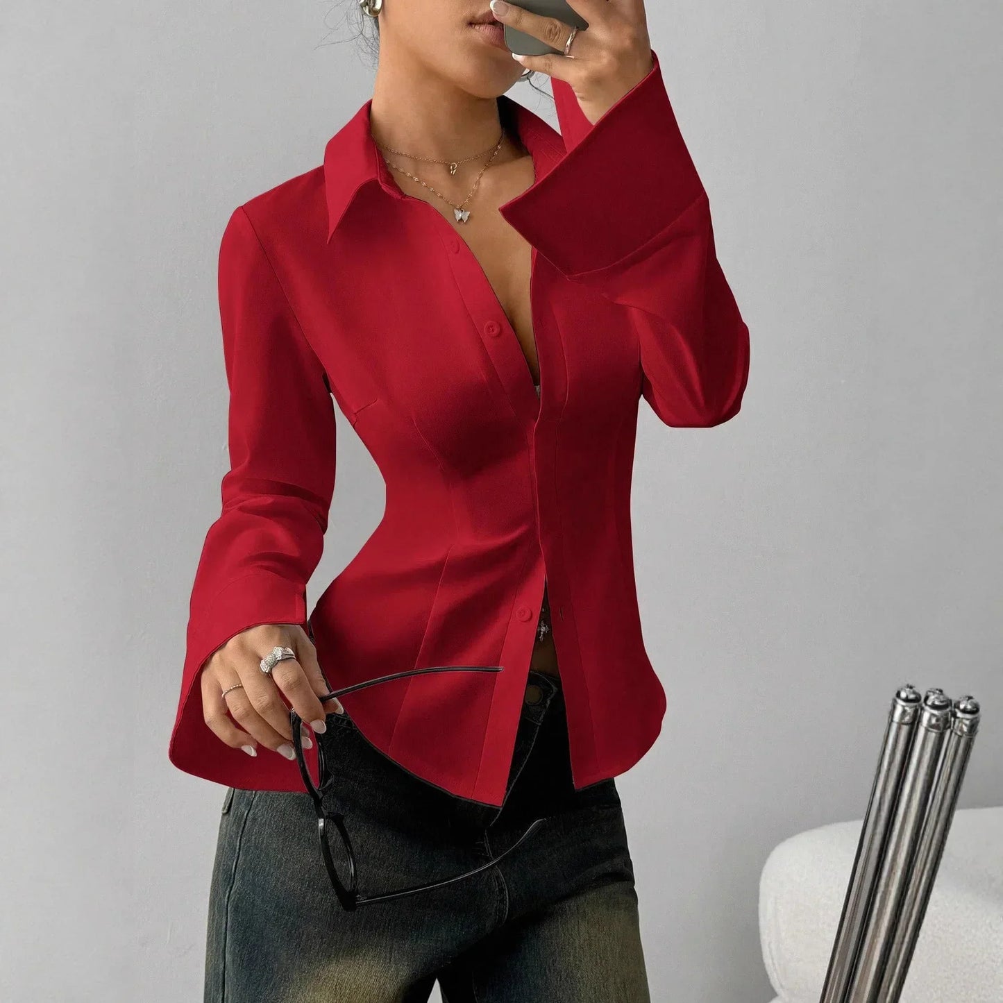 Camisa Corvielle™ com Corte Elegante e Acabamento Premium