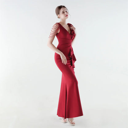 Vestido Aurielle™ com Ombro Decorado e Acabamento Premium