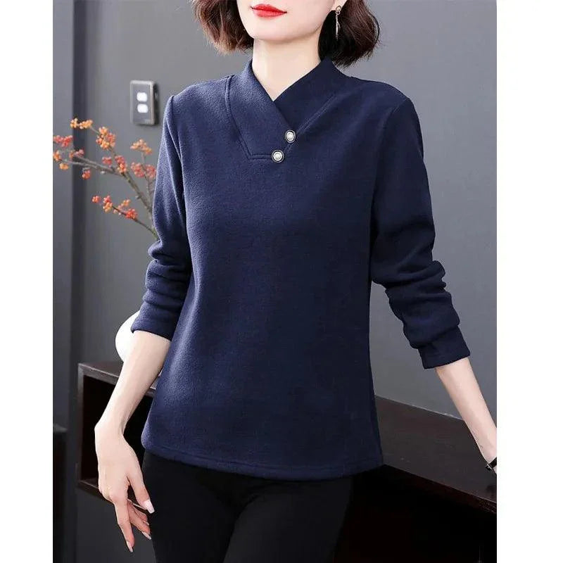 Moletom Fiorentina Chic™ Com Gola Detalhada / Moda Italiana Outono-Inverno!