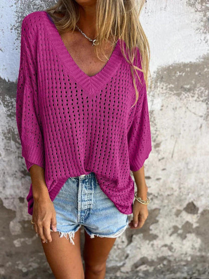 Blusinha Maré™ em Crochê de Algodão com Gola V / Leveza e Frescor para Dias de Sol!