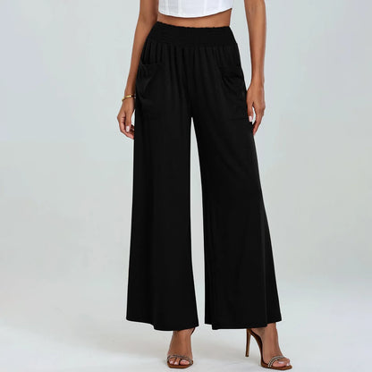 Calça Lissara™ Com Cintura Alta, Bolsos Drapejados E Modelagem Pantalona / Praticidade Com Aparência Refinada