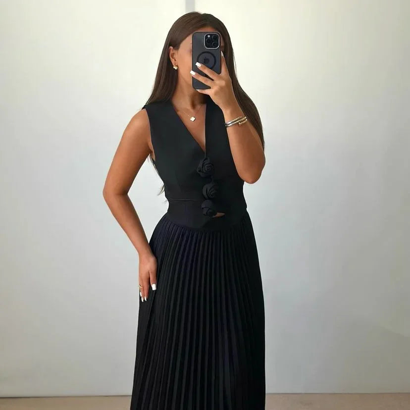 Conjunto Annabeth™ em Alfaiataria Suave com Detalhes Florais / Leveza e Sofisticação para Todos os Momentos