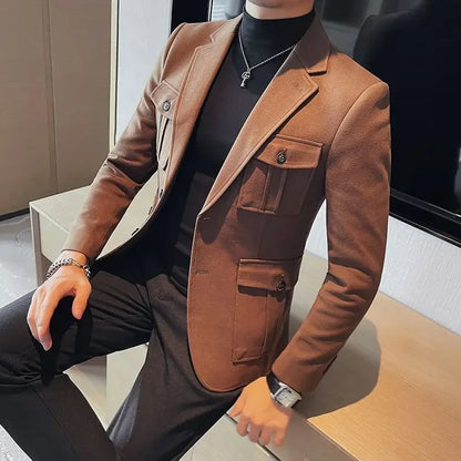 Blazer Casual Lauritz™ com Tecido Estruturado Premium / O Luxo Silencioso da Alfaiataria Italiana!