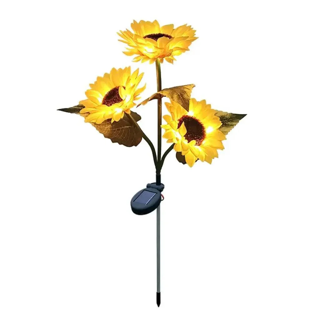 Kit com 3 Luminárias de Girassol Modern Lar™ Movidas a Energia Solar / Iluminação Encantadora e Sustentável para Seu Jardim!