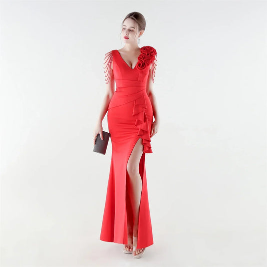 Vestido Aurielle™ com Ombro Decorado e Acabamento Premium