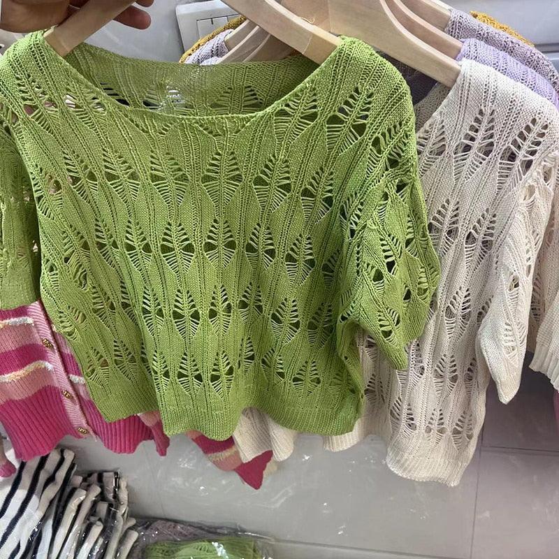 (Promoção Compre 1, Leve 2) Blusinhas Iolanda em Malha Estilo Tricô Artesanal!