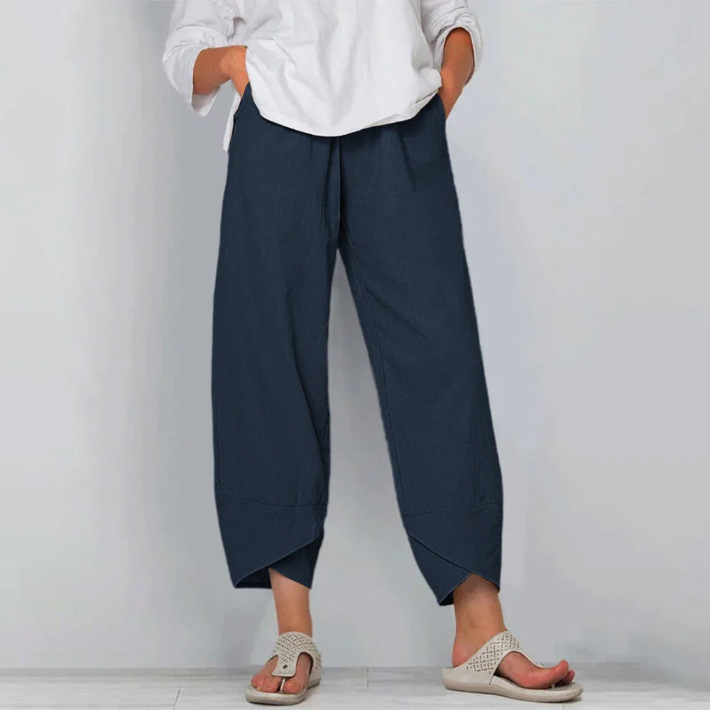 Calça Mireva™ em Linho de Algodão com Caimento Leve