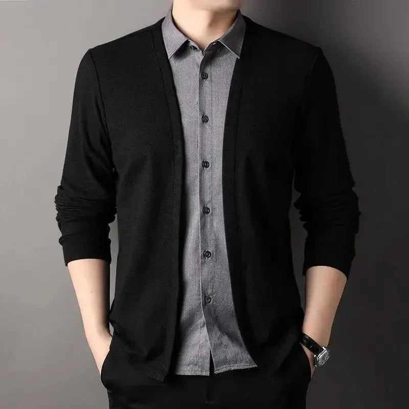 Camisa Cardigan Illusion™ Elegância de Duas Peças com o Conforto e Comodidade de Uma!