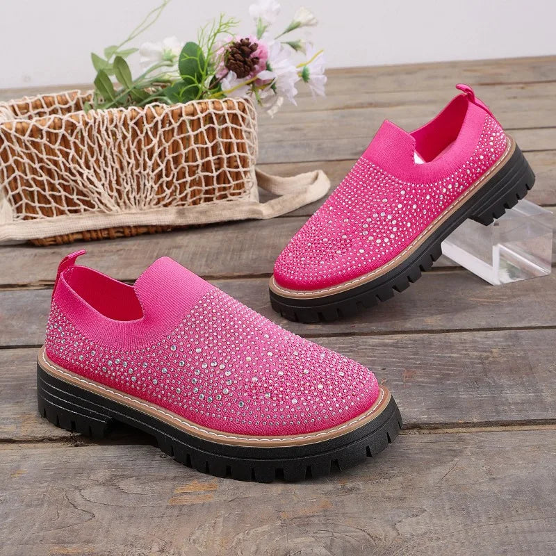 Tênis Brilho Urbano™ Slip-On com Plataforma Tratorada