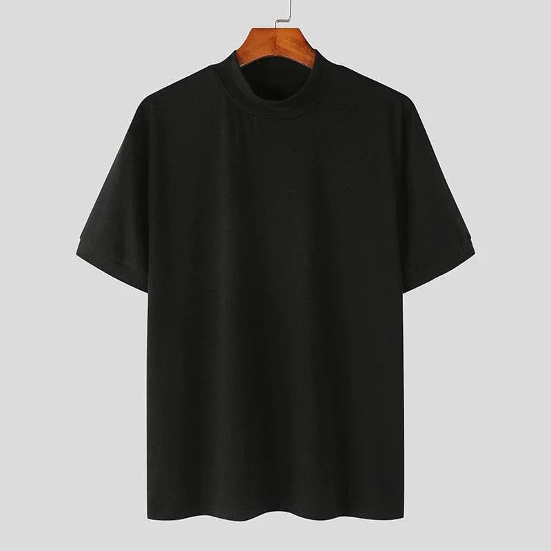 Camiseta Masculina Gola Alta Plus Size - ElevateMan /  A Combinação Perfeita de Estilo e Versatilidade para Homens de Bom Gosto!