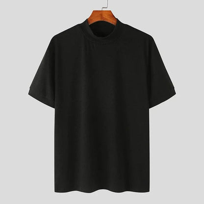 Camiseta Masculina Gola Alta Plus Size - ElevateMan /  A Combinação Perfeita de Estilo e Versatilidade para Homens de Bom Gosto!