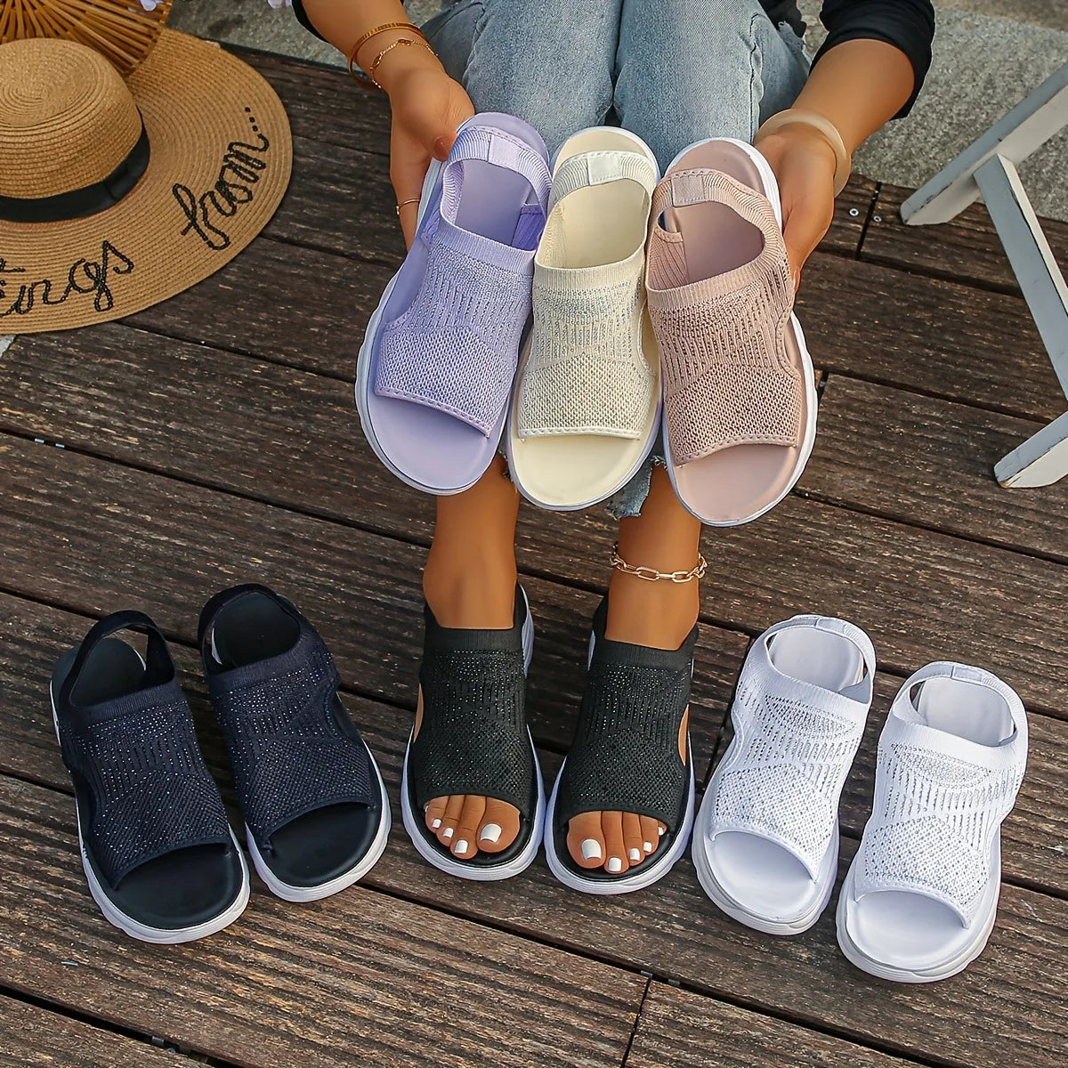 Sandália Comfortelle™ com Solado Anatômico e Leveza Premium