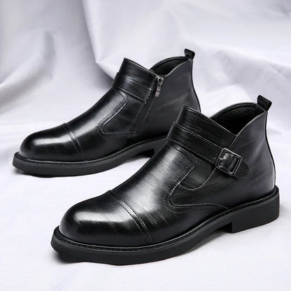 Bota Chelsea Blackwood™ em Couro Polido de Luxo / Sofisticação, Durabilidade e Máximo Conforto!