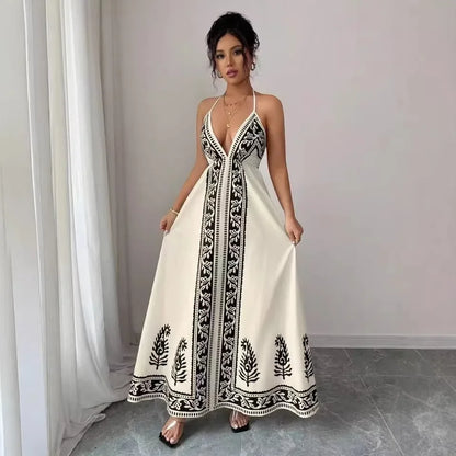 Vestido Bellamara™ com Caimento Amplo e Estética Mediterrânea