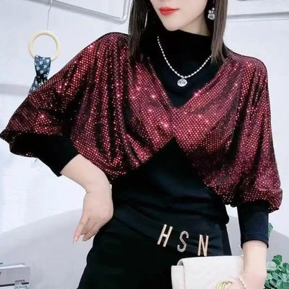 Blusinha Socialite™com Gola Alta / Elegânacia Discreta com um Toque de Luxo para o Dia a Dia!
