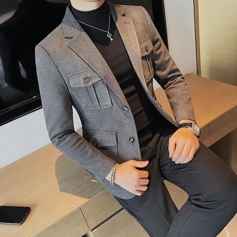Blazer Casual Lauritz™ com Tecido Estruturado Premium / O Luxo Silencioso da Alfaiataria Italiana!
